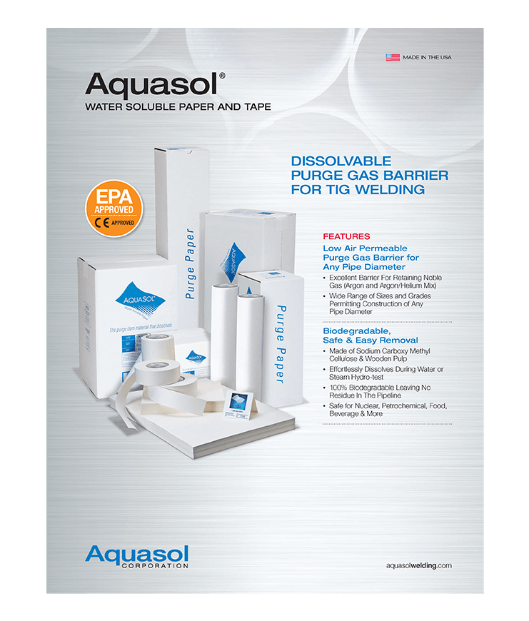 Aquasol wateroplosbaar zuiveringspapier en tape