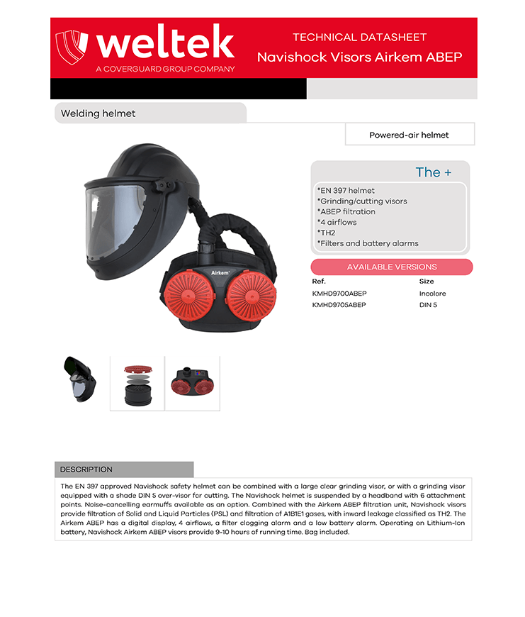Weltek Navishock Airkem ABEP Visor