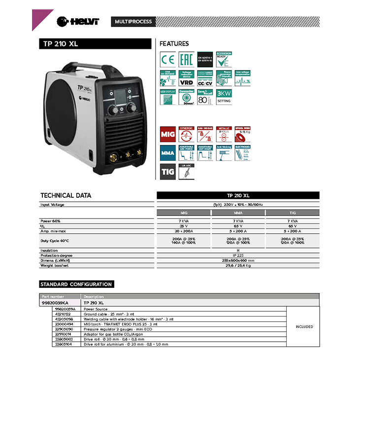 Helvi TP 210 XL