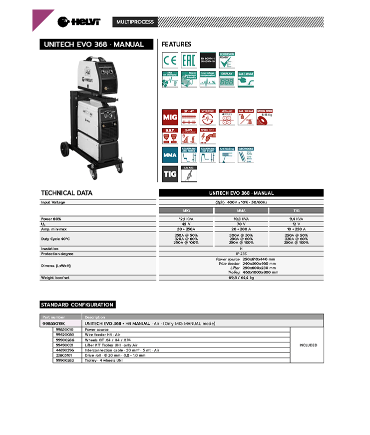 Helvi UniTECH EVO 368 + H4 