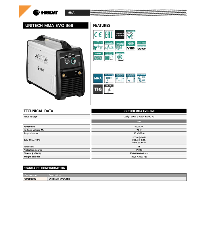 Helvi UniTECH MMA EVO 368